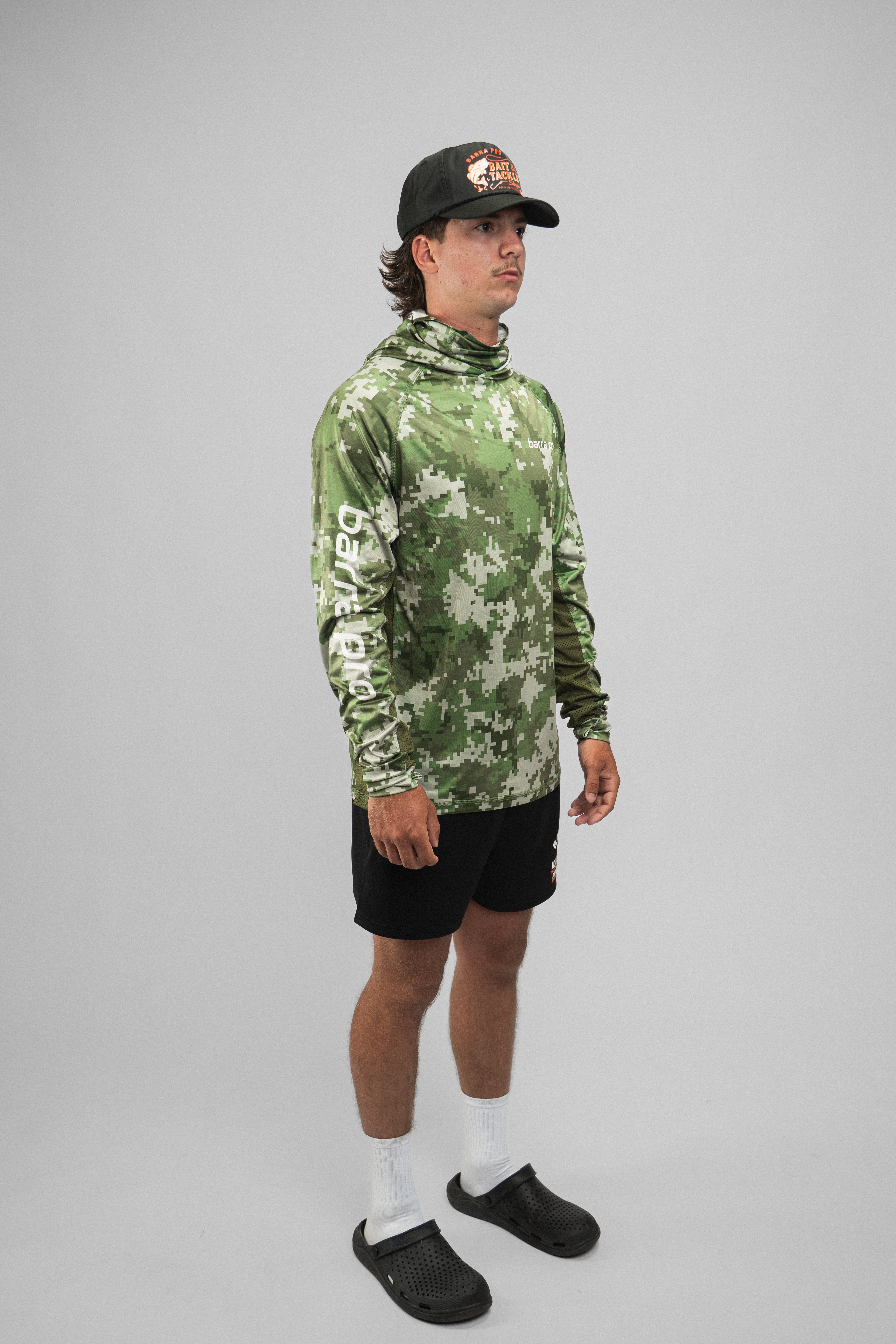 Forest Green Digi Camo Hooded - Fishing Shirt