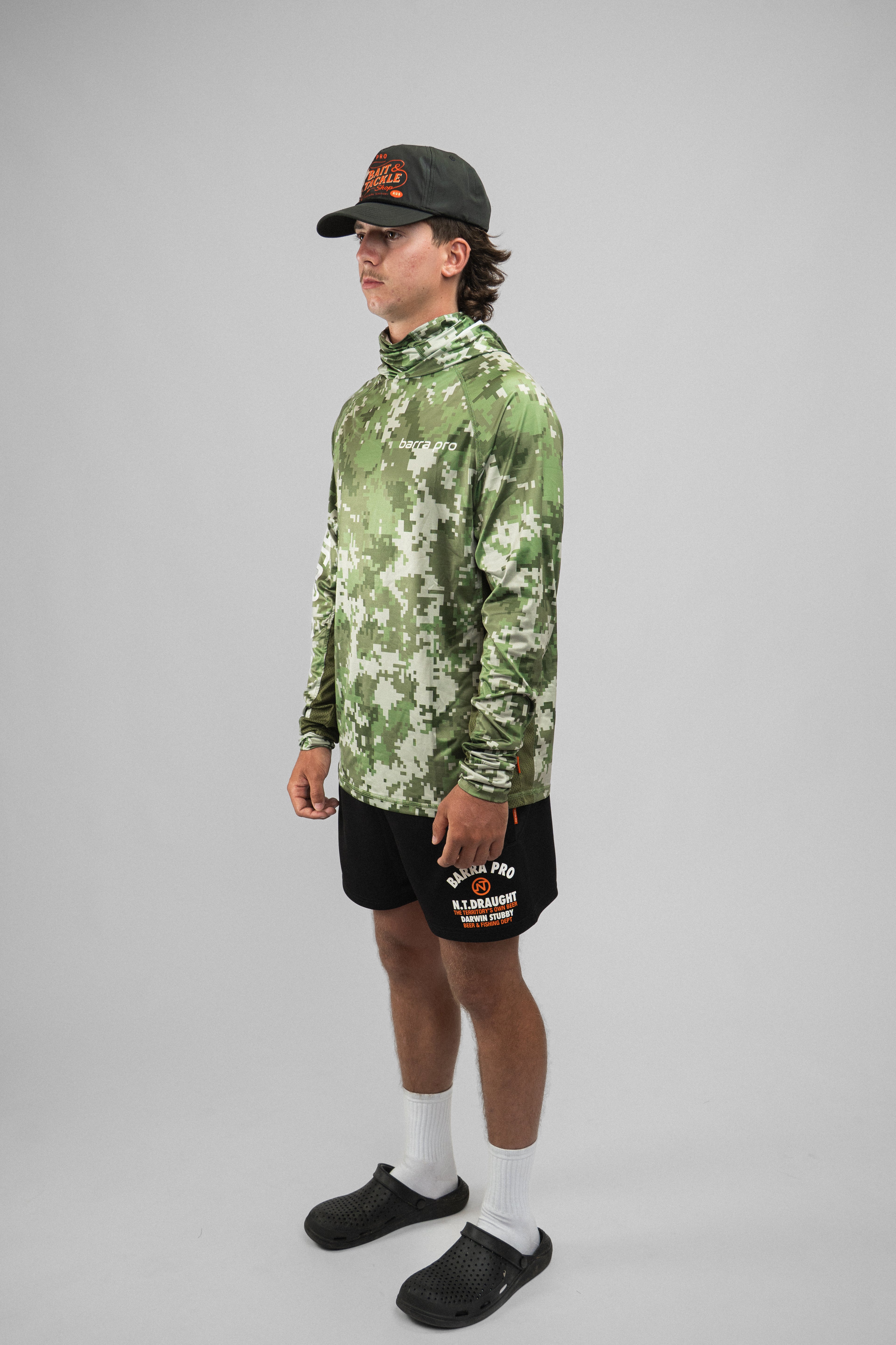 Forest Green Digi Camo Hooded - Fishing Shirt