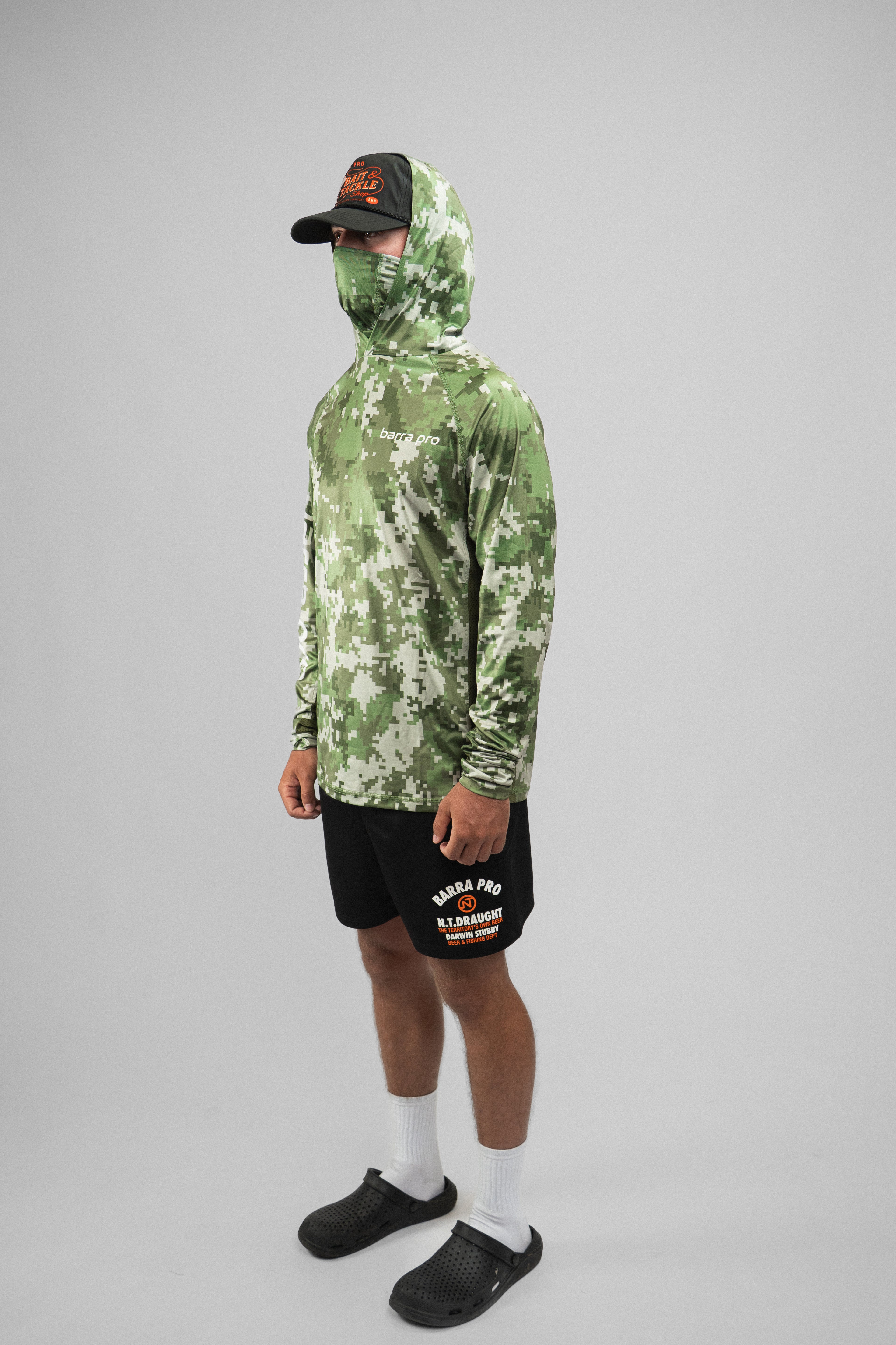 Forest Green Digi Camo Hooded - Fishing Shirt