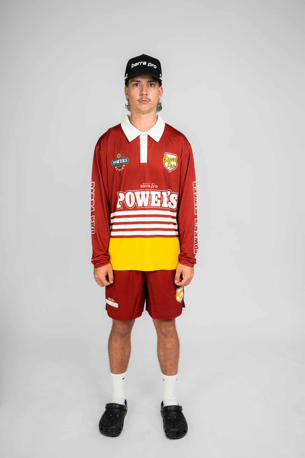 Alfie Pioneer fishing shirt – Barra Pro x Powers, maroon and gold