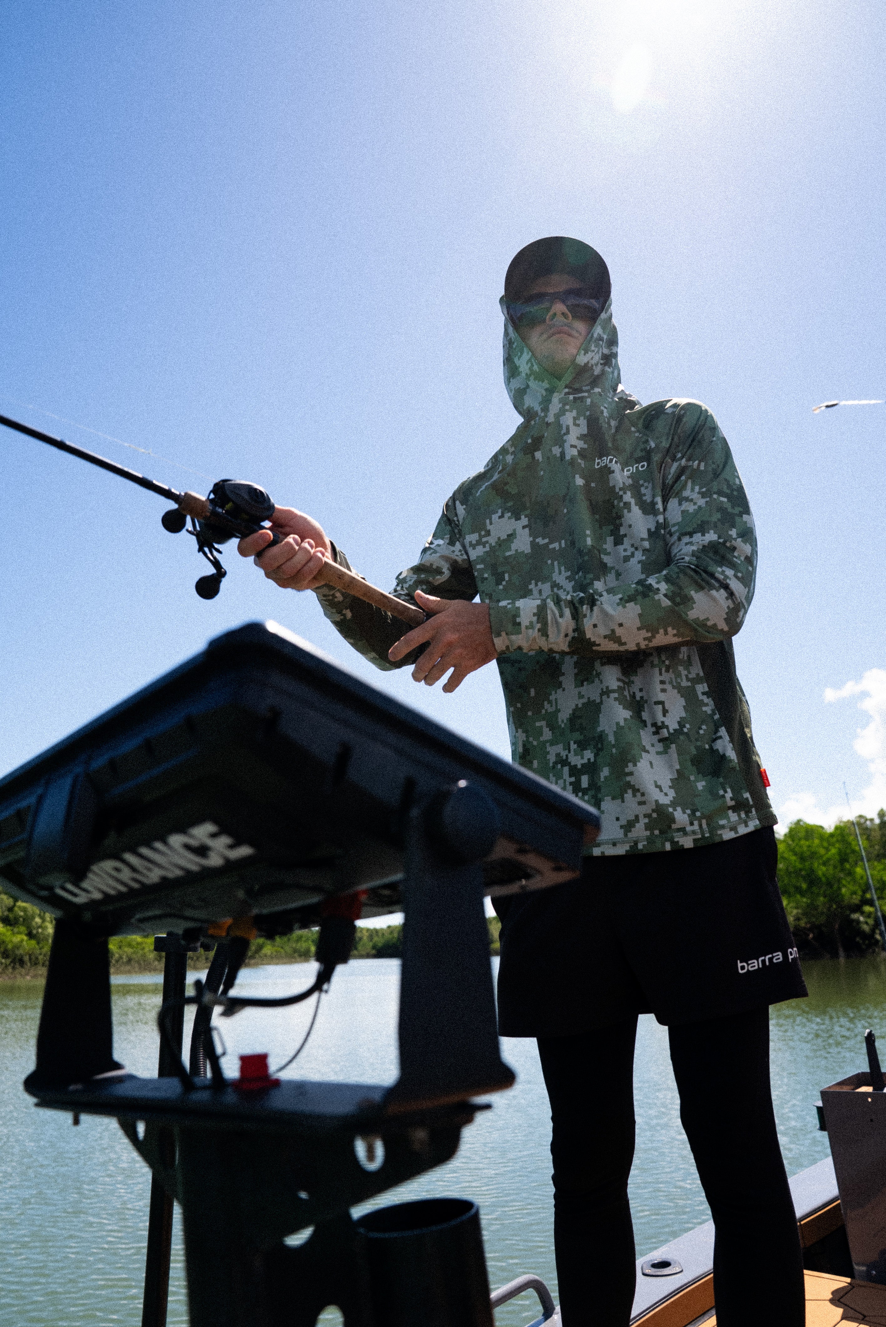 Forest Green Digi Camo Hooded - Fishing Shirt