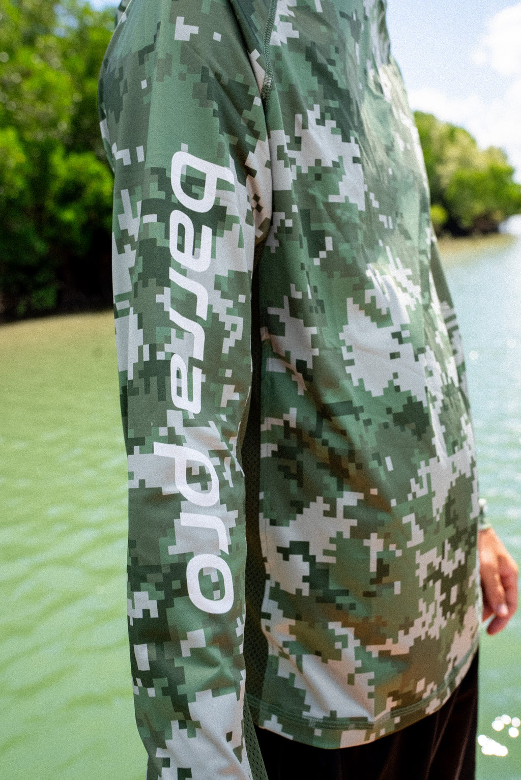 Forest Green Digi Camo Hooded - Fishing Shirt