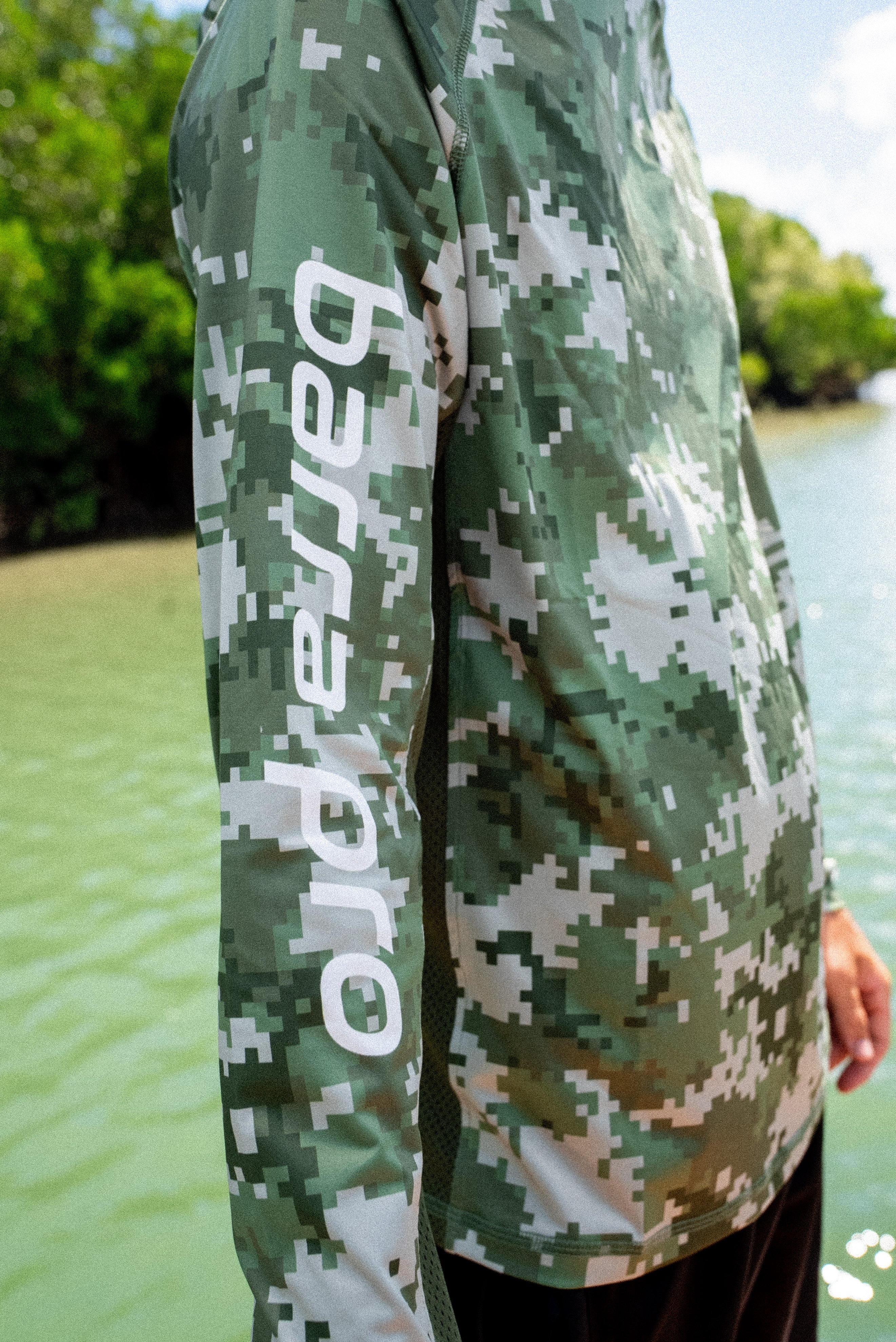 Forest Green Digi Camo Hooded - Fishing Shirt