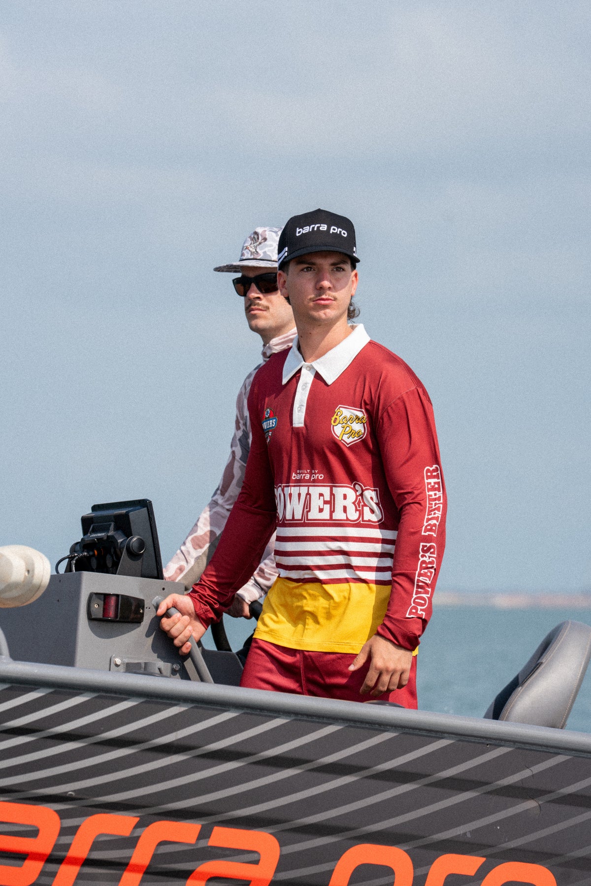 Alfie Pioneer fishing shirt – Barra Pro x Powers, maroon and gold