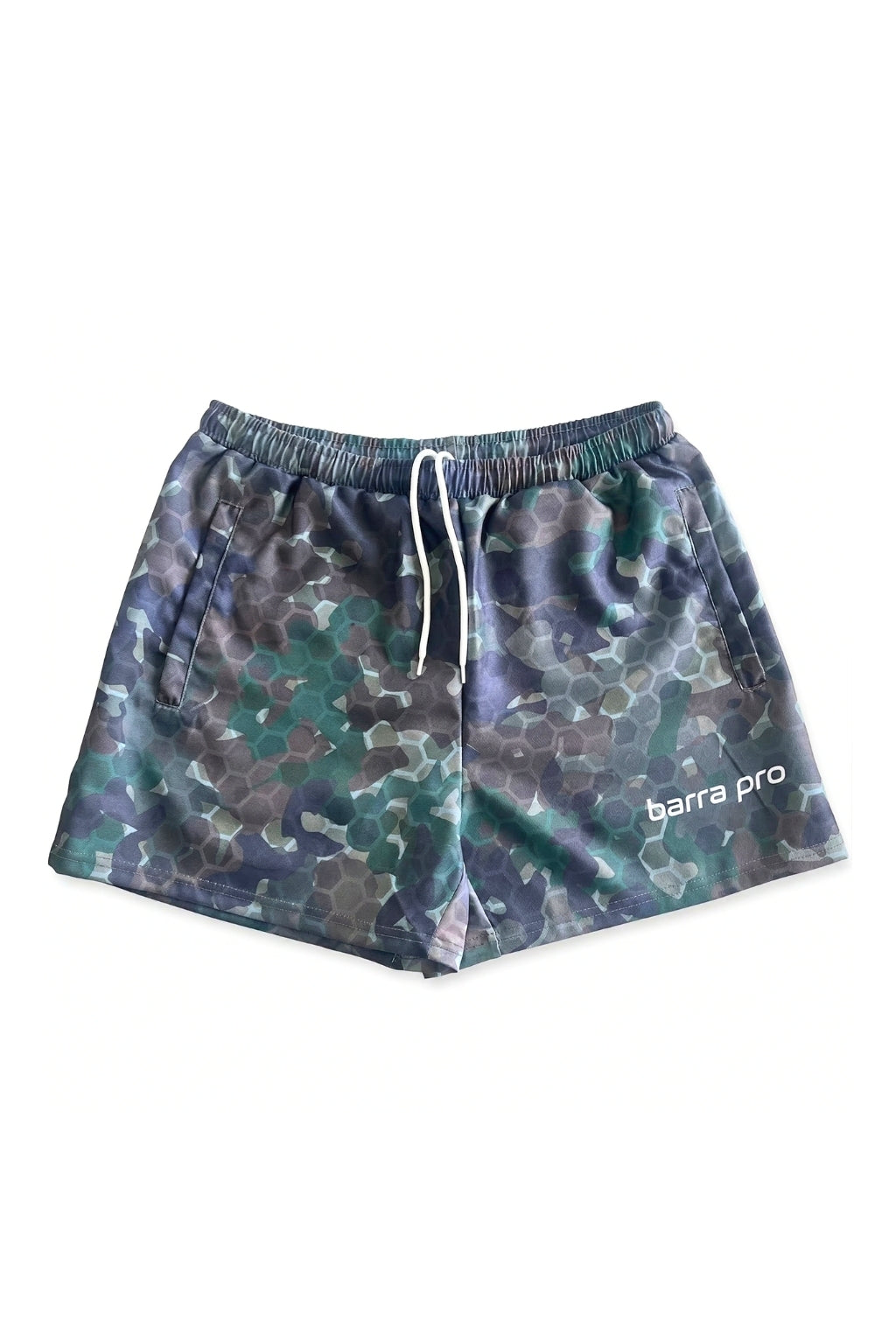 Woodland Hex Camo- Rugby Shorts + Zips